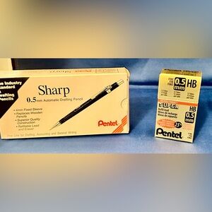 Pentel Sharp Mechanical Drafting Pencil, 0.5mm, Black Barrel, Pack of 12